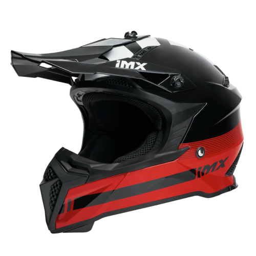 Kask Motocyklowy cross quad IMX FMX-02 BLACK/RED/WHITE GLOSS